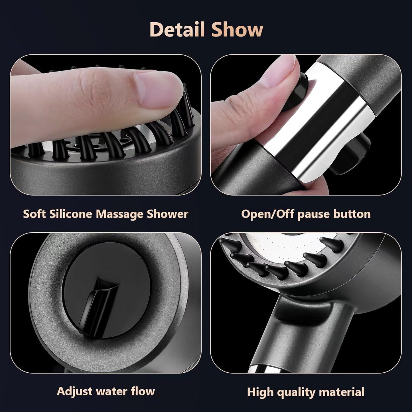 pommeau de douche HydraLuxe Pro multifonctions